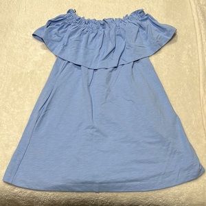 pastel blue h&m off the shoulder dress